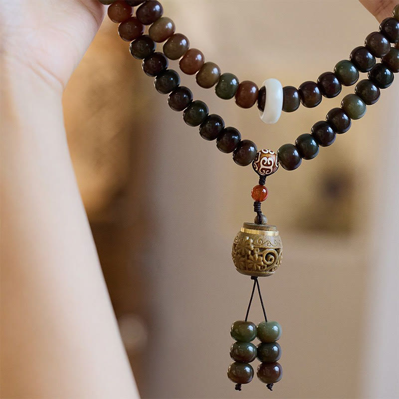 Buddha Stones 108 Mala Koraliki Dunhuang Kolor Bodhi Nasiona Dzi Koralik Trzymający Z dala Złe Duchy Bransoletka
