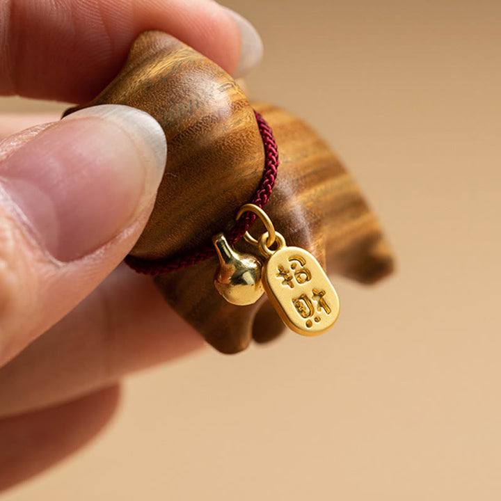 Buddha Stones Drewno Hebanowe Zielone Drzewo Sandałowe Szczęśliwy Kot Fu Charakter Szczęśliwy Dzwonek Fortuny Równowaga Samochód Wiszący Dekoracja - image 14
