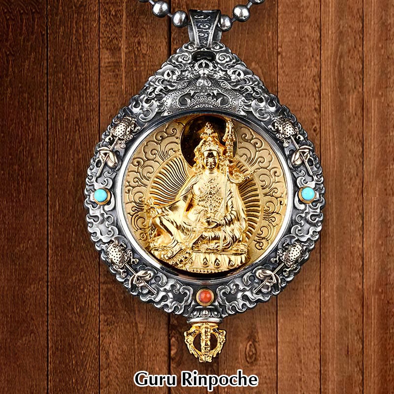 Buddha Stones Chiński Zodiak Natal Budda Thangka Dziewięć Pałaców Osiem Diagramów Bogactwo Obrotowy Naszyjnik Wisiorek - Guru Rinpocze - image 13