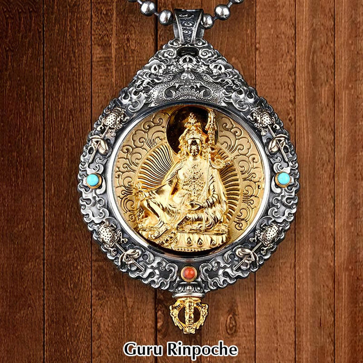 Buddha Stones Chiński Zodiak Natal Budda Thangka Dziewięć Pałaców Osiem Diagramów Bogactwo Obrotowy Naszyjnik Wisiorek - Guru Rinpocze - image 13