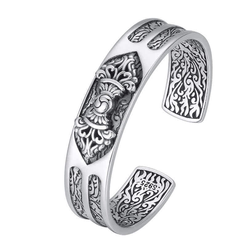 Bransoletka z Buddha Stones 925 ze srebra próby 925 z grawerowanym napisem Vajra Dorje, mocą duchową