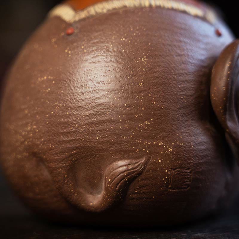 Buddha Stones Uroczy Słoń Pomyślne Chmury Fioletowa Glina Ceramiczny Czajnik