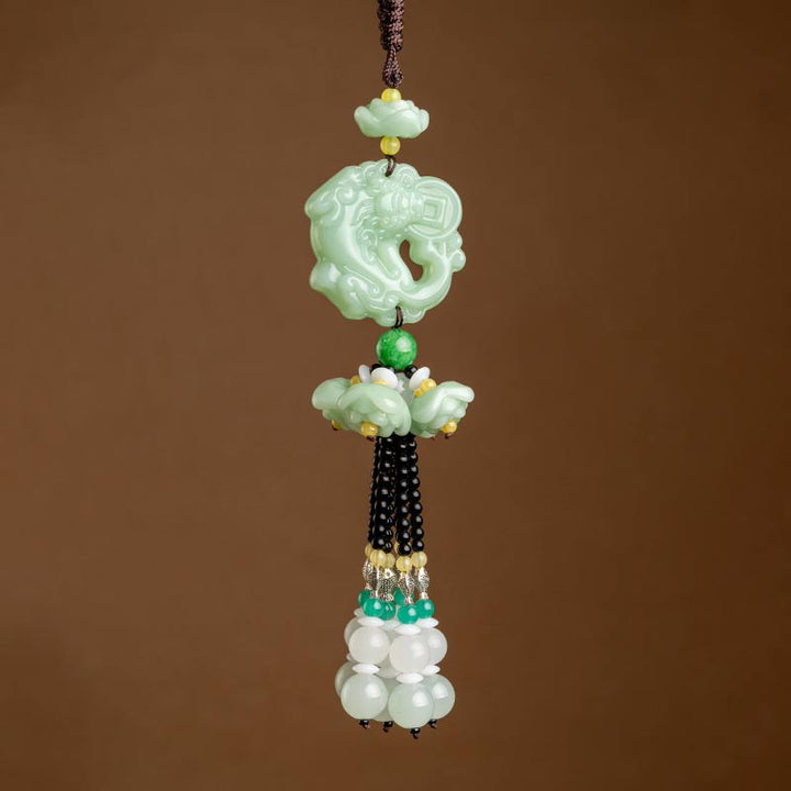Buddha Stones FengShui Jade PiXiu Błogosławieństwo Samochód Wisiorek Dekoracja