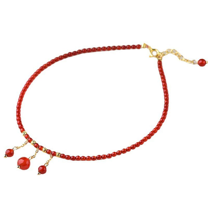 Bransoletka na kostkę Red Agate Confidence Calm