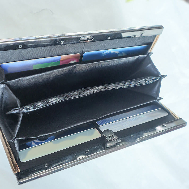 Buddha Stones Kwiat Śliwka Brzoskwinia Bambus Dwustronny haft Duża pojemność Portfel na gotówkę Portfel na zakupy - image 2