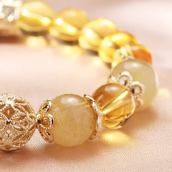Bransoletka z koralików Buddha Stones Citrine Generosity Prosperity