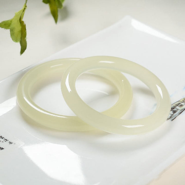 Buddha Stones Naturalne Afganistan Jade Obfitość Bransoletka Mankiet Bangle - 60-62 mm - image 0