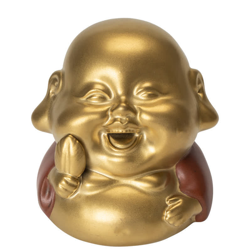 Mały Budda Śmiejący się Budda Ceramiczny uzdrawiający palnik kadzideł