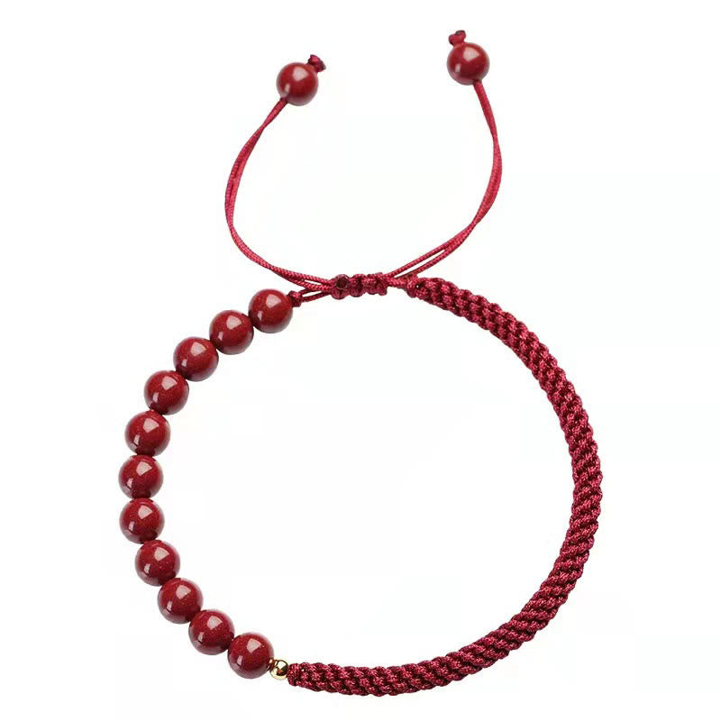 Buddha Stones Naturalna bransoletka z sznurka Cinnabar King Kong Knot Błogosławieństwo