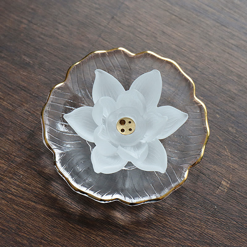 Buddha Stones Mini Lotus Liuli Kryształ Uzdrawiająca Medytacja Kadzidełko Palnik - image 10