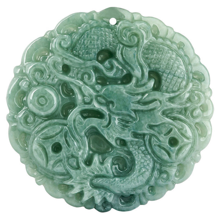 Buddha Stones Chiński Zodiak Smok Jade Naszyjnik Fortuna Wisiorek Sznurek - image 9