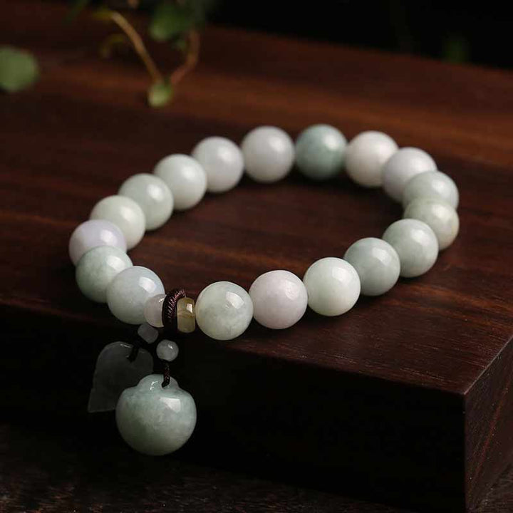 Buddha Stones Naturalny Jadeit Pi Xiu Budda Tykwa Jabłko Bransoletka Sukcesu
