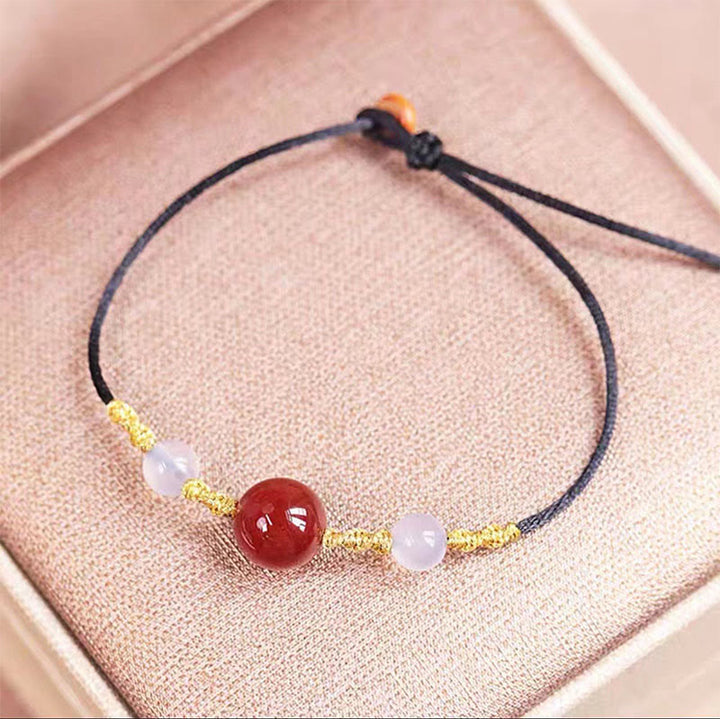 Buddha Stones Naturalny Czerwony Agat Chalcedon Samoakceptacja Pewność Siebie Koraliki Bransoletka Naszyjnik Wisiorek