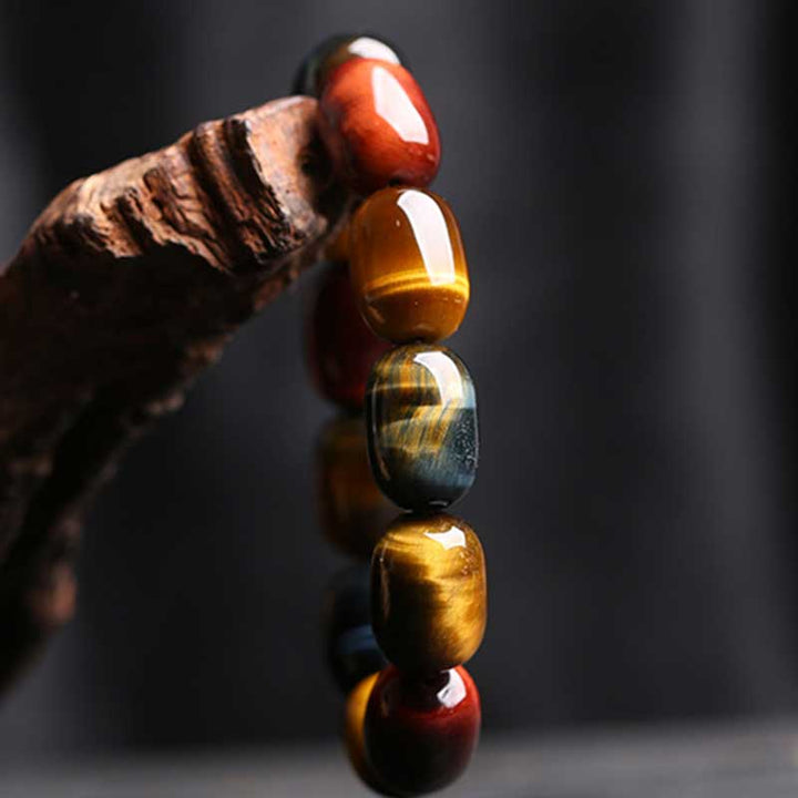 Bransoletka ochronna z Buddha Stones Natural Tiger Eye Healing Protection - image 3