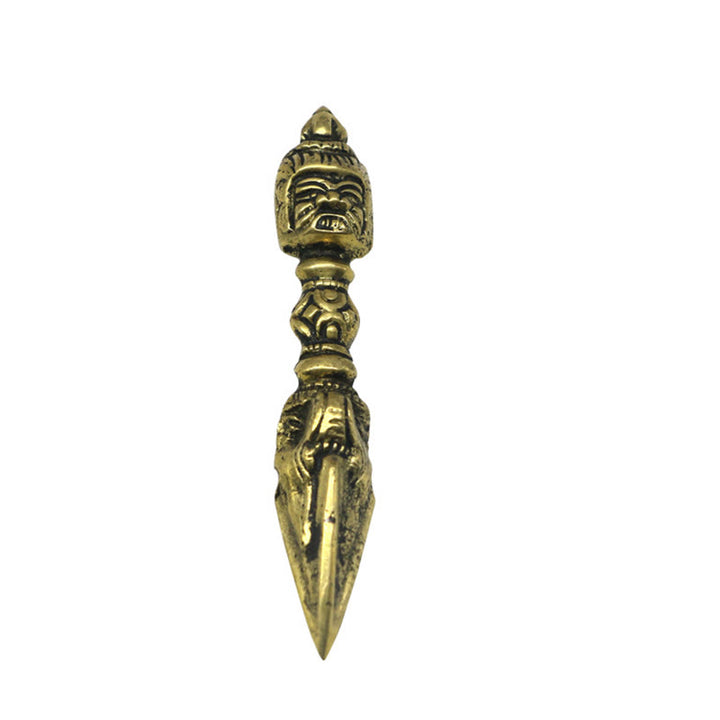 Buddha Stones ręcznie robione Nepal mały Wadżra Dorje grawerowane oświecenie miedziana dekoracja