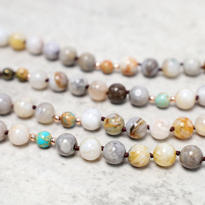 Buddha Stones Naturalny Ocean Picasso Jasper Koralikowy Naszyjnik Uzdrawiający