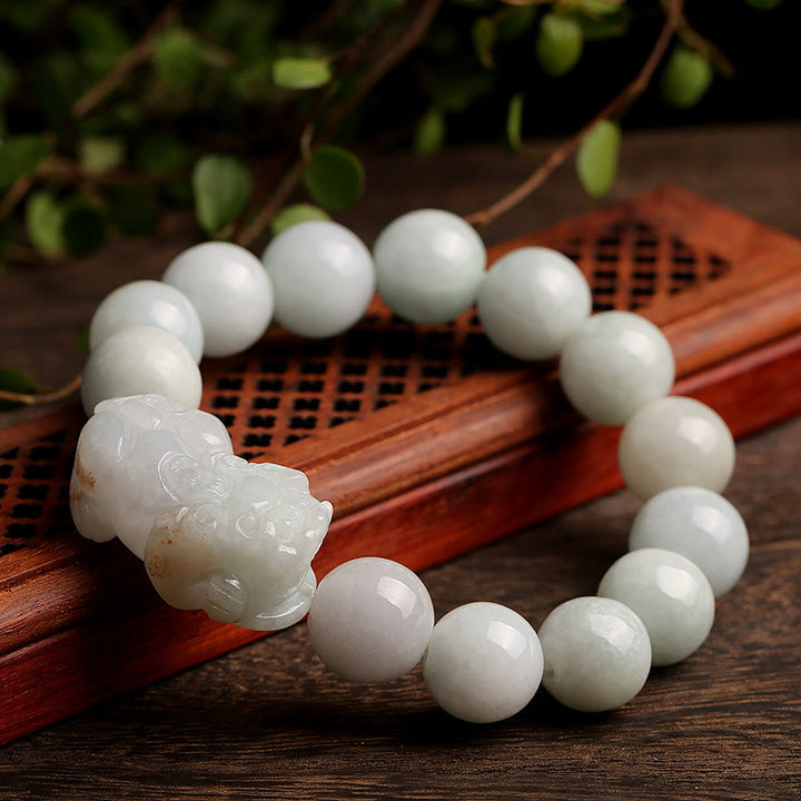 Buddha Stones Fengshui Bogactwo Dobrobyt Jadeit PiXiu Szczęście Bransoletka - image 5