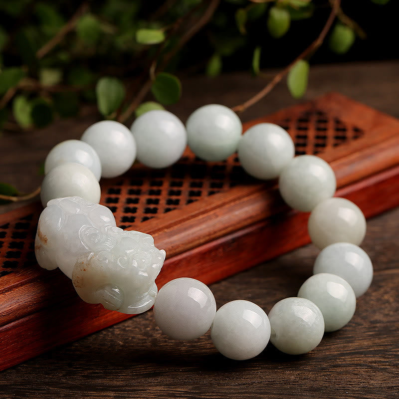 Buddha Stones Fengshui Bogactwo Dobrobyt Jadeit PiXiu Szczęście Bransoletka - image 5
