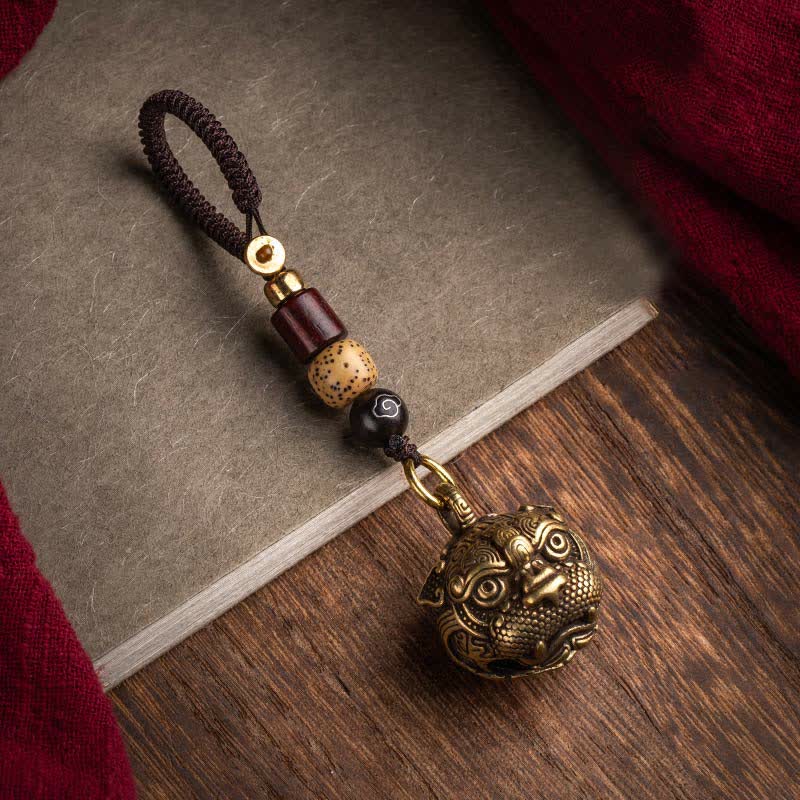 Buddha Stones PiXiu Wealth Miedziany Brelok do Kluczy