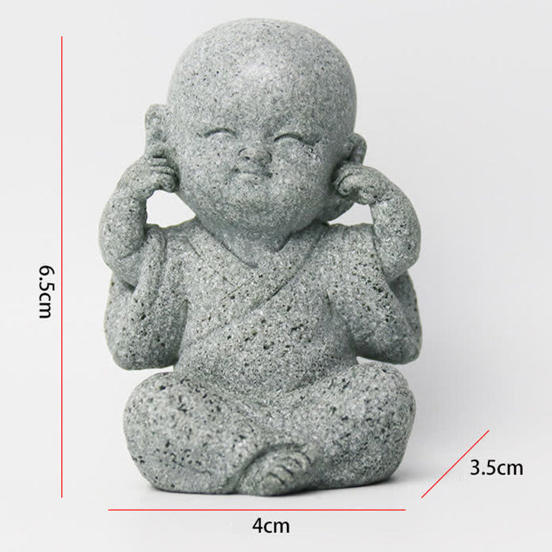 Buddha Stones Medytacja Modlitwa Mnich Statua Buddy Spokój Dekoracja Domu - image 12