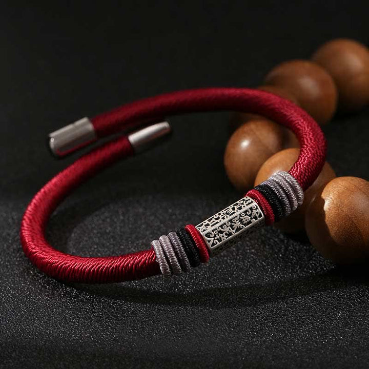Bransoletka z Buddha Stones 925 ze srebra próby 925 Om Mani Padme Hum Peace Red String