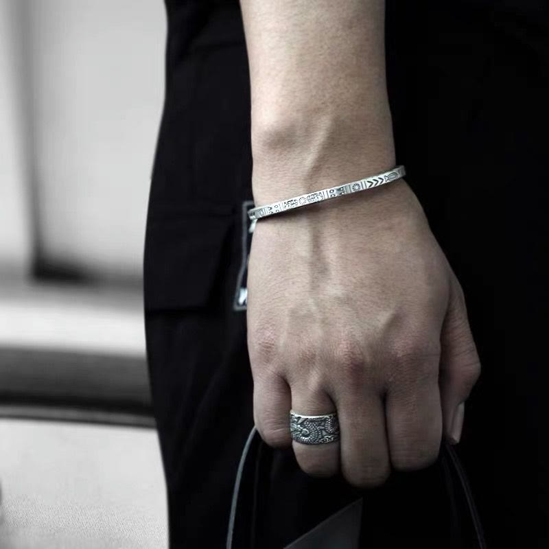 Buddha Stones Koi Ryba Słoń Słońce Totem Szczęście Bogactwo Mankiet Bransoletka Bangle