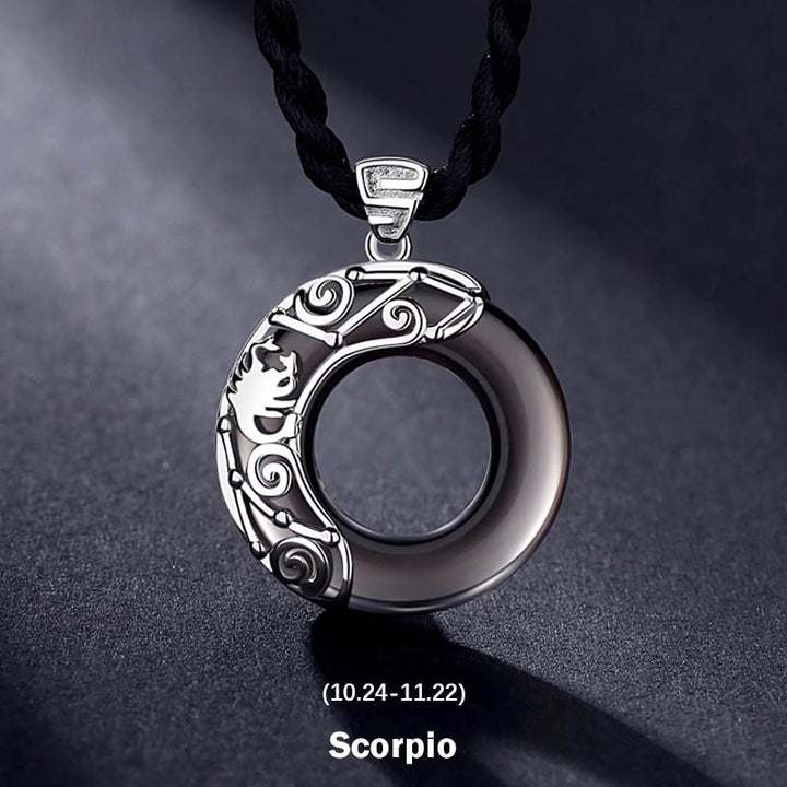 Buddha Stones 12 konstelacji zodiaku Obsydian lodowy Błogosławieństwo Okrągły naszyjnik