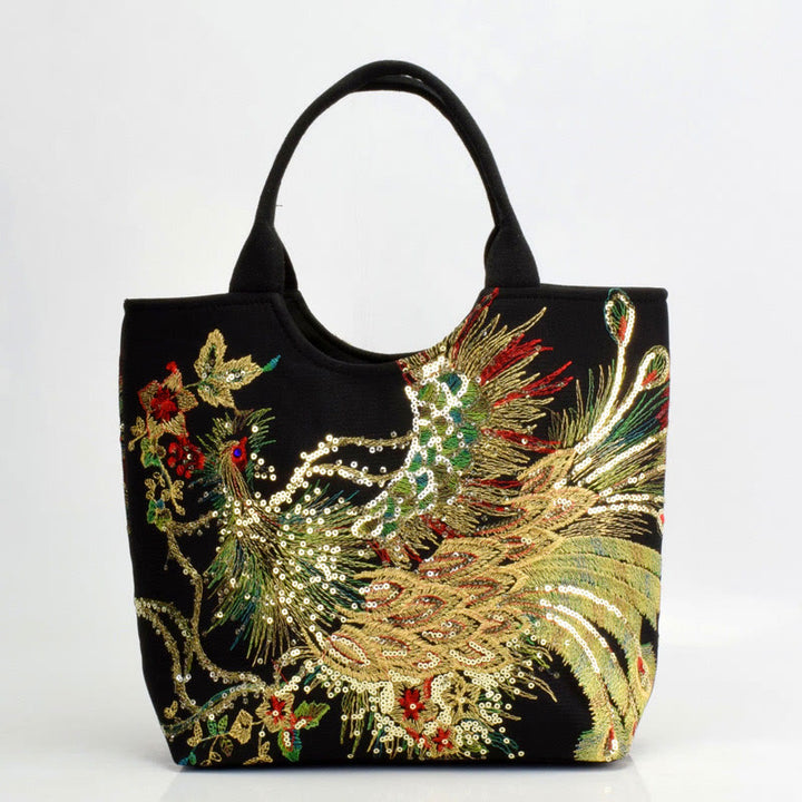Buddha Stones Paw Dwustronna Haftowana Torba Tote Torba na Ramię Torba Crossbody