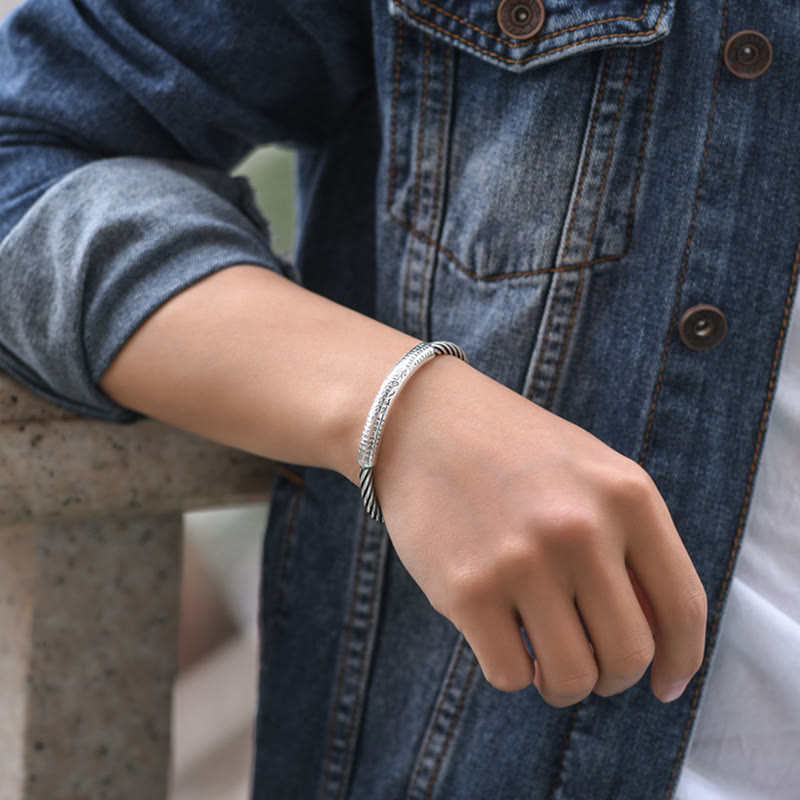 Buddha Stones Tybetańskie Om Mani Padme Hum Heart Sutra Czystość Bransoletka Mankietowa - image 17