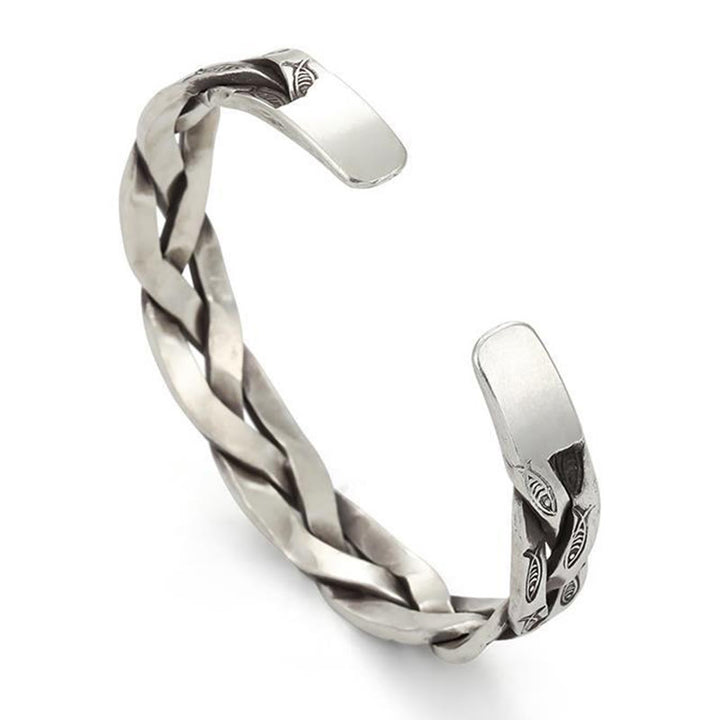 Buddha Stones Koi Ryba Skręcony Projekt Szczęście Bogactwo Mankiet Bransoletka Bangle
