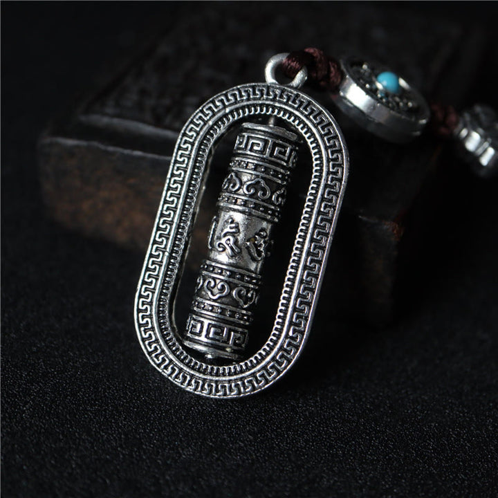 Buddha Stones Tybet Om Mani Padme Hum Koło Modlitewne Pokój Obrotowa Dekoracja Wisząca Samochodu