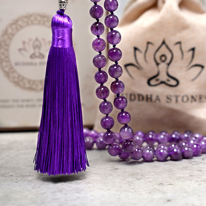 Buddha Stones Tybetańskie 108 Mala Koraliki Naszyjnik Joga Medytacja Koraliki Modlitwy Naszyjnik