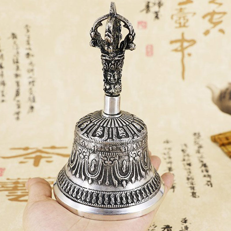 Buddha Stones Tybetański Dzwonek Medytacyjny i Wadżra Dorje Miedziany Zestaw Dekoracyjny - image 1