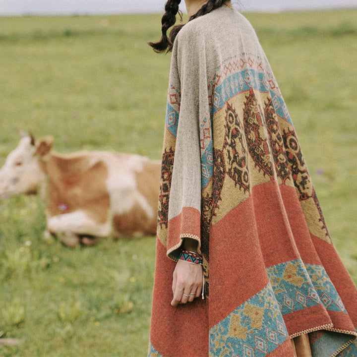 Buddha Stones Tybetański szal Diamentowy wzór Zimowy ciepły szalik - image 8