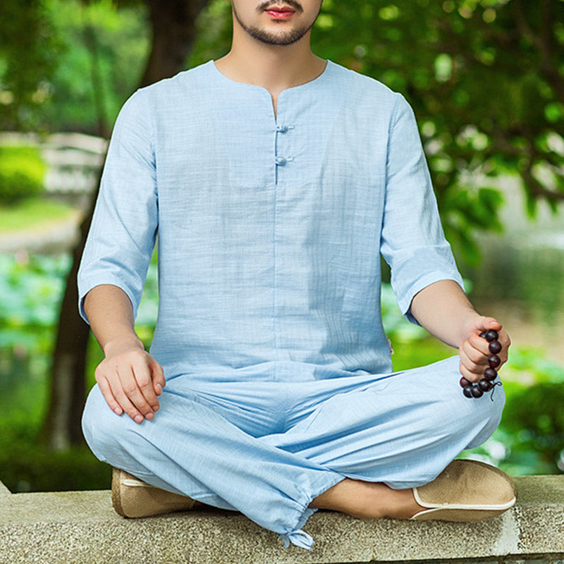 Buddha Stones Medytacja Modlitwa Duchowa Praktyka Zen Jednolity Ubiór Męski Zestaw