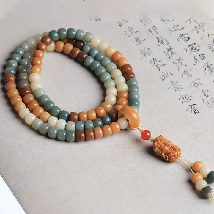 Buddha Stones 108 Mala Beads Gradient Bodhi Seed Green Tara Budda Grawerowany Pokojowy Bransoletka Harmonii