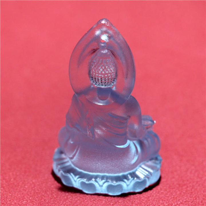 Buddha Stones Niebieski Tathagata Budda Medycyna Budda Liuli Kryształ Spokój Amulet Naszyjnik Wisiorek - image 11