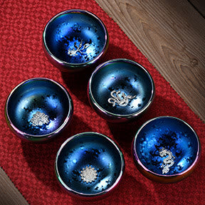 Buddha Stones Lotos Smok Feniks Ryba Koi Paw Chiński Jianzhan Intarsjowany Piec Zmiana Ceramiczny Filiżanka Do Herbaty Kung Fu