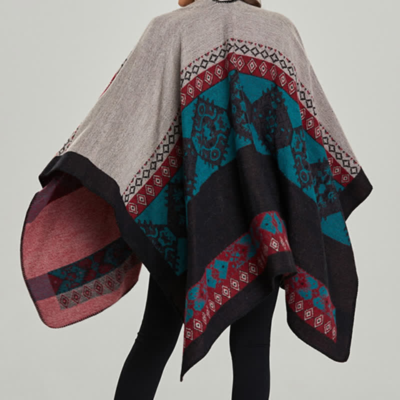 Buddha Stones Tybetański szal Diamentowy wzór Zimowy ciepły szalik - image 21