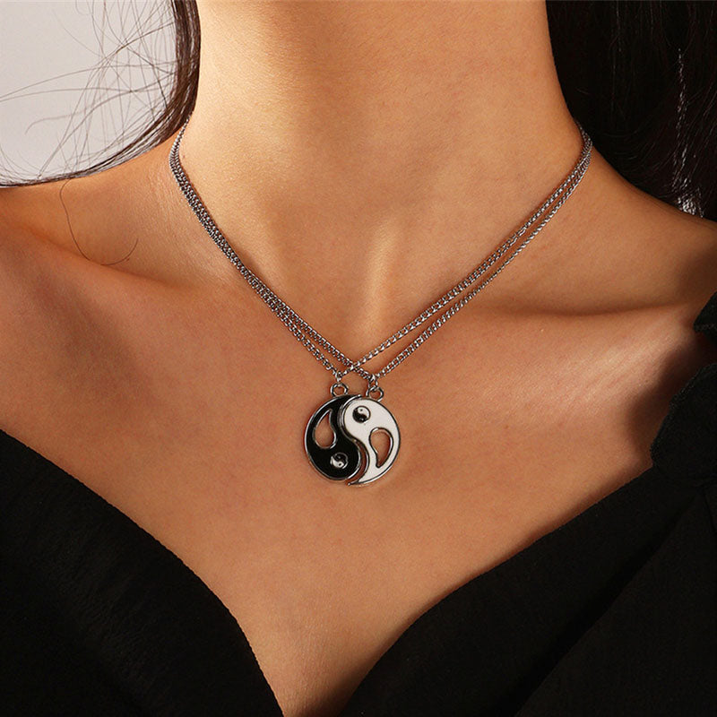 2szt Yin Yang Wisiorek Naszyjnik Para