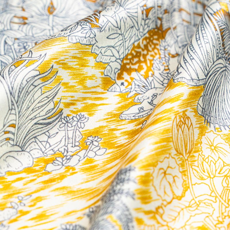 Kamienie Buddha Stones Dżungla Olej Malarstwo Pomyślne Chmury 100% Jedwabny Szalik Morwowy Premium Grade 6A Dwustronny Jedwabny Szalik na Szyję - image 2