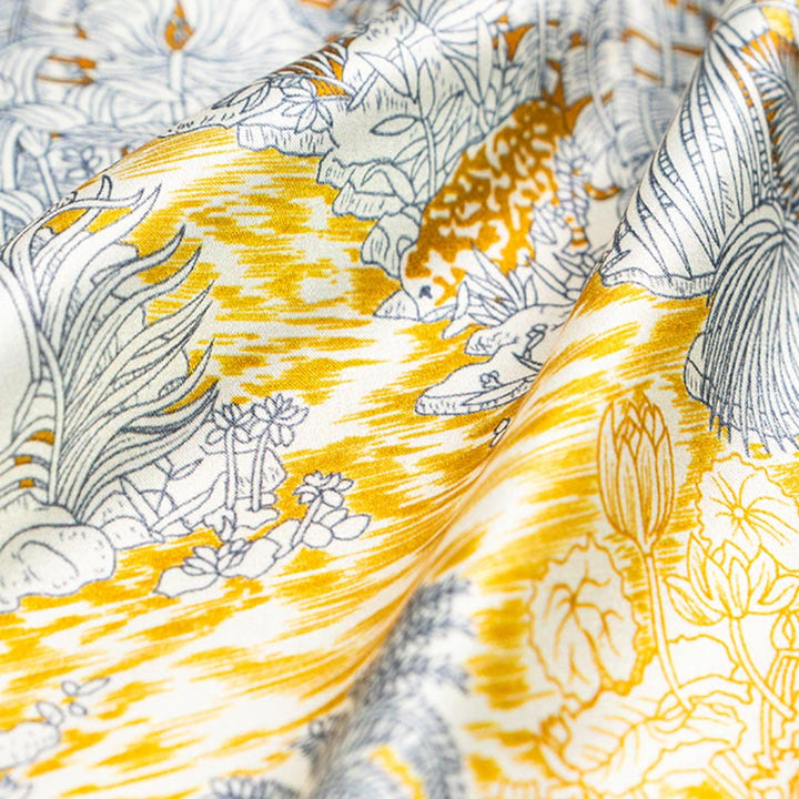 Kamienie Buddha Stones Dżungla Olej Malarstwo Pomyślne Chmury 100% Jedwabny Szalik Morwowy Premium Grade 6A Dwustronny Jedwabny Szalik na Szyję - image 2