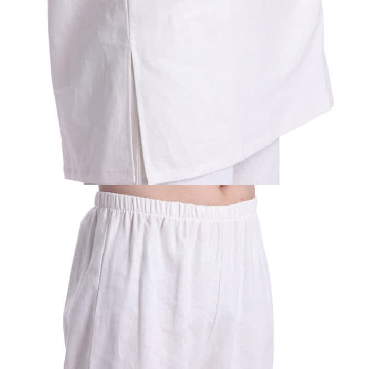 Buddha Stones Duchowa Zen Medytacja Modlitwa Praktyka Bawełna Len Odzież Męska Zestaw - image 15