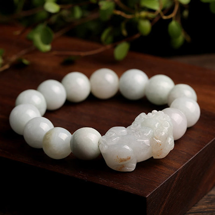 Buddha Stones Fengshui Bogactwo Dobrobyt Jadeit PiXiu Szczęście Bransoletka