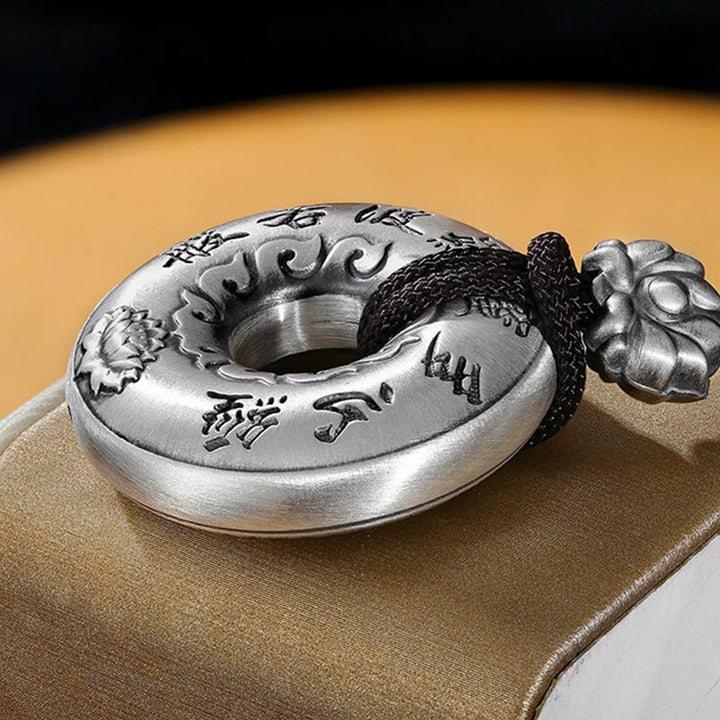 Naszyjnik z Buddha Stones 999 Srebro Sterling Sutra Serca Lotos Pokój Wisiorek - image 7