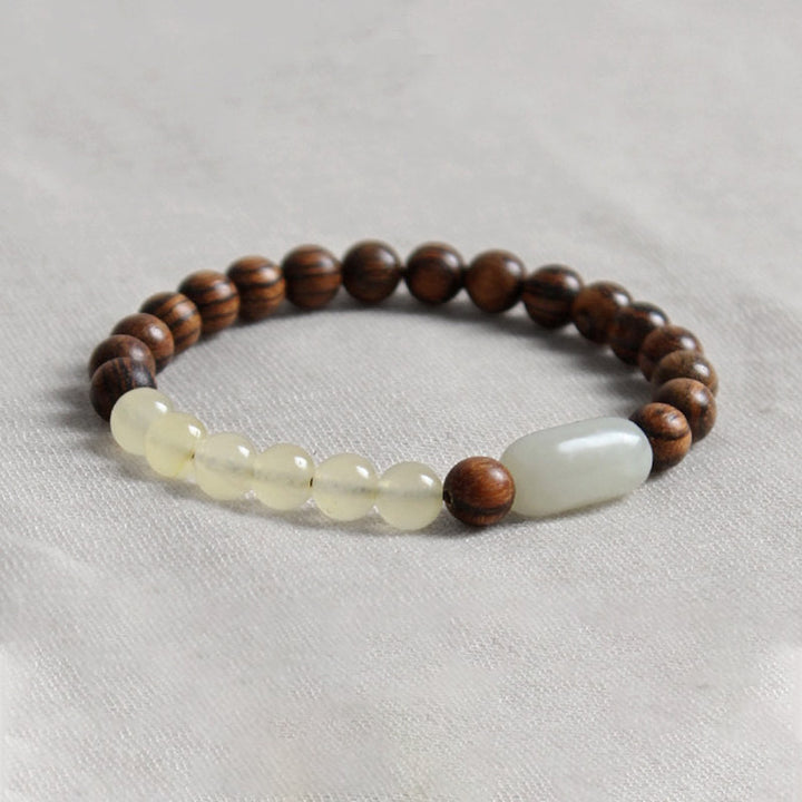 Bransoletka z Buddha Stones Jade Sandałowiec Szczęście Obfitość