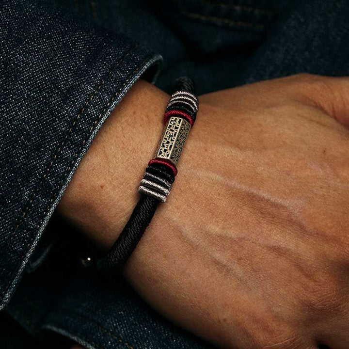 Bransoletka z Buddha Stones 925 ze srebra próby 925 Om Mani Padme Hum Peace Red String - image 11