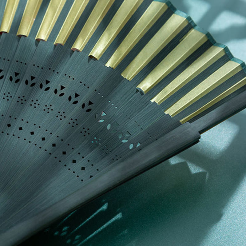 Buddha Stones Gradient Ręczny Składany Wachlarz Bambusowy