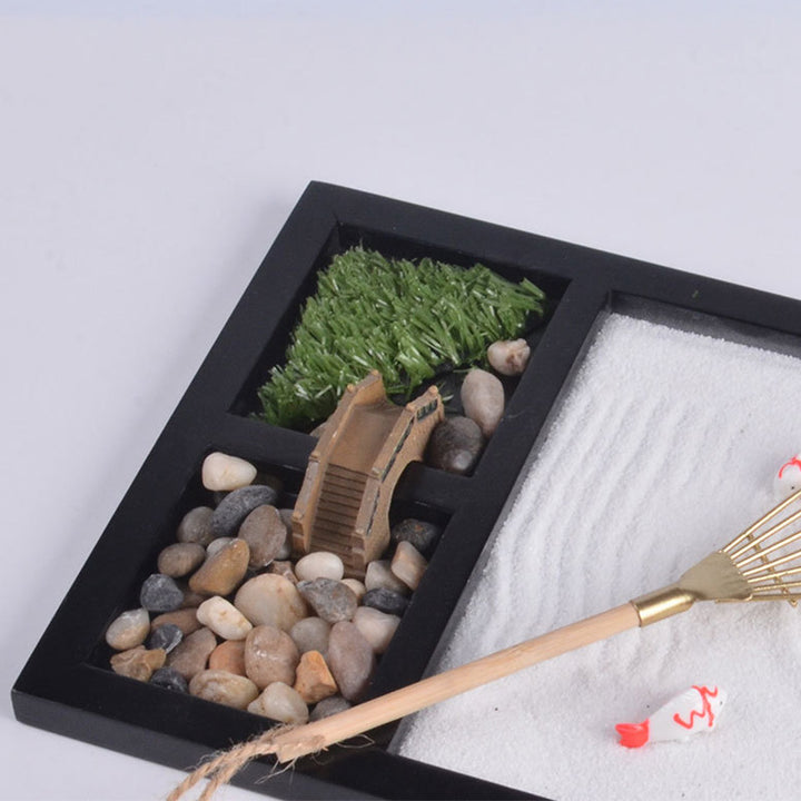 Buddha Stones Koi Mały Most Spokój Medytacja Ogród Zen Dekoracja