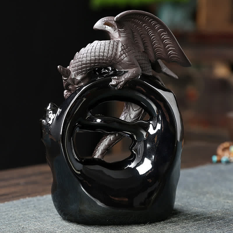 Buddha Stones Nordycki Pterozaur Smok Ceramiczny Cofający się Dym Fontanna Ochrona Uzdrawiający Kadzielnica Dekoracja